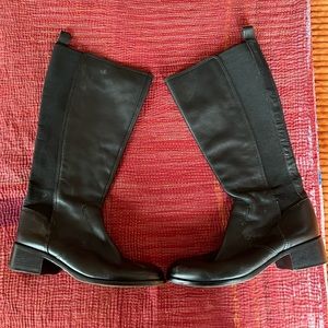 Boden Leather Pull-on Riding Boots with Elastic Calf - 40 or US 9